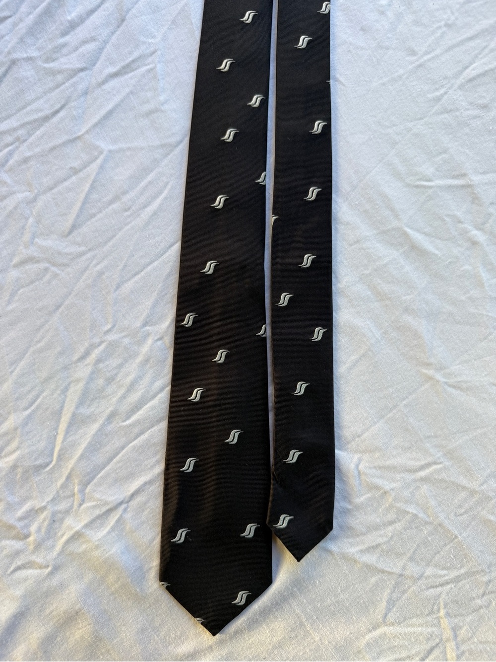 Paul Smith 100% Silk Tie Made in Italy with Silver Motif & Floral Tipping